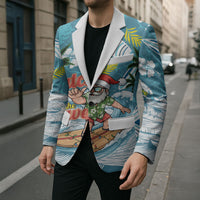Hawaii Summer Christmas Blazer Surfing Santa Shaka Catch The Wave