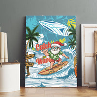 Hawaii Summer Christmas Canvas Wall Art Surfing Santa Shaka Catch The Wave