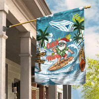 Hawaii Summer Christmas Garden Flag Surfing Santa Shaka Catch The Wave