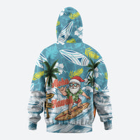 Hawaii Summer Christmas Hoodie Surfing Santa Shaka Catch The Wave LT14 - Polynesian Pride