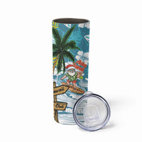 Hawaii Summer Christmas Skinny Tumbler Surfing Santa Shaka Catch The Wave