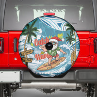 Hawaii Summer Christmas Spare Tire Cover Surfing Santa Shaka Catch The Wave