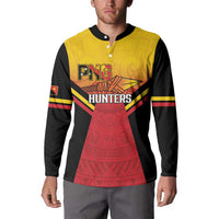 Papua New Guinea Rugby Custom Button Sweatshirt Go PNG Hunters Polynesian Pattern LT14 - Polynesian Pride