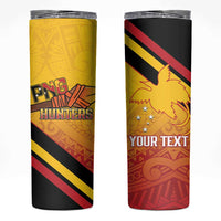 Papua New Guinea Rugby Custom Skinny Tumbler Go PNG Hunters Polynesian Pattern - Polynesian Pride