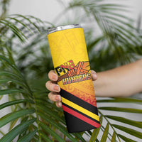 Papua New Guinea Rugby Custom Skinny Tumbler Go PNG Hunters Polynesian Pattern - Polynesian Pride