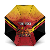 Papua New Guinea Rugby Custom Umbrella Go PNG Hunters Polynesian Pattern - Polynesian Pride