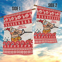 Mele Kalikimaka Hawaii Garden Flag Water-skiing Santa Tropical Vibes