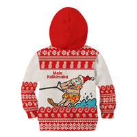 Mele Kalikimaka Hawaii Kid Hoodie Water-skiing Santa Tropical Vibes