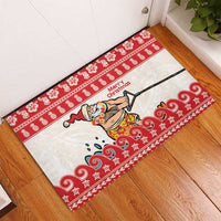 Mele Kalikimaka Hawaii Rubber Doormat Water-skiing Santa Tropical Vibes