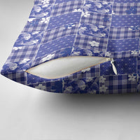 Blue Palaka Japanese Patterns Pillow Cover Koi Fish Asanoha Sakura Patchwork Stylized - Polynesian Pride