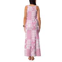 Pink Palaka Japanese Patterns Family Matching Tank Maxi Dress and Hawaiian Shirt Koi Fish Asanoha Sakura Patchwork Stylized - Polynesian Pride