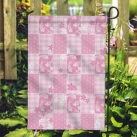 Pink Palaka Japanese Patterns Garden Flag Koi Fish Asanoha Sakura Patchwork Stylized - Polynesian Pride