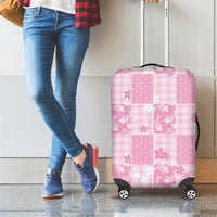 Pink Palaka Japanese Patterns Luggage Cover Koi Fish Asanoha Sakura Patchwork Stylized - Polynesian Pride