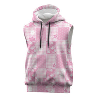 Pink Palaka Japanese Patterns Sleeveless Hoodie Koi Fish Asanoha Sakura Patchwork Stylized LT14 Pink - Polynesian Pride