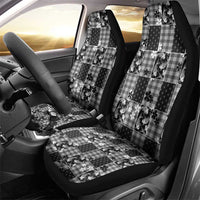 Black Palaka Japanese Patterns Car Seat Cover Koi Fish Asanoha Sakura Patchwork Stylized - Polynesian Pride