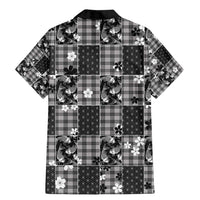 Black Palaka Japanese Patterns Family Matching Mermaid Dress and Hawaiian Shirt Koi Fish Asanoha Sakura Patchwork Stylized - Polynesian Pride