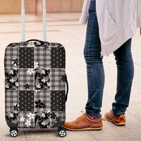 Black Palaka Japanese Patterns Luggage Cover Koi Fish Asanoha Sakura Patchwork Stylized - Polynesian Pride