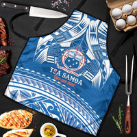 Toa Samoa Rugby Custom Apron Uso aso uma Samoan Pattern Blue - Polynesian Pride