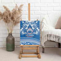 Toa Samoa Rugby Custom Canvas Wall Art Uso aso uma Samoan Pattern Blue - Polynesian Pride