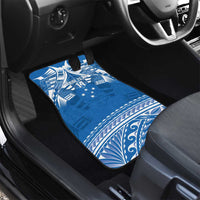Toa Samoa Rugby Custom Car Mats Uso aso uma Samoan Pattern Blue - Polynesian Pride