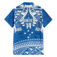 Toa Samoa Rugby Custom Family Matching Off The Shoulder Long Sleeve Dress and Hawaiian Shirt Uso aso uma Samoan Pattern Blue - Polynesian Pride