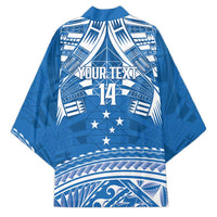 Toa Samoa Rugby Custom Kimono Uso aso uma Samoan Pattern Blue - Polynesian Pride