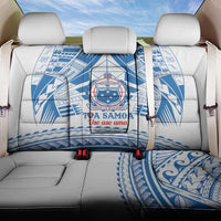 Toa Samoa Rugby Custom Back Car Seat Cover Uso aso uma Samoan Pattern White - Polynesian Pride