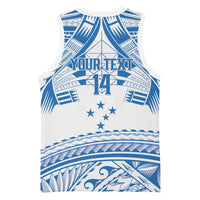 Toa Samoa Rugby Custom Basketball Jersey Uso aso uma Samoan Pattern White - Polynesian Pride