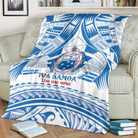 Toa Samoa Rugby Custom Blanket Uso aso uma Samoan Pattern White - Polynesian Pride