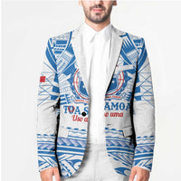 Toa Samoa Rugby Custom Blazer Uso aso uma Samoan Pattern White - Polynesian Pride