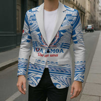 Toa Samoa Rugby Custom Blazer Uso aso uma Samoan Pattern White - Polynesian Pride