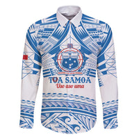 Toa Samoa Rugby Custom Family Matching Off Shoulder Maxi Dress and Hawaiian Shirt Uso aso uma Samoan Pattern White - Polynesian Pride