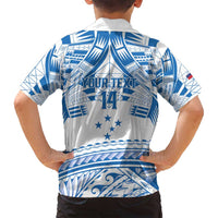 Toa Samoa Rugby Custom Family Matching Tank Maxi Dress and Hawaiian Shirt Uso aso uma Samoan Pattern White - Polynesian Pride