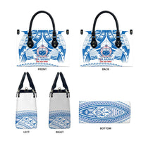 Toa Samoa Rugby Custom Leather Bag Uso aso uma Samoan Pattern White - Polynesian Pride
