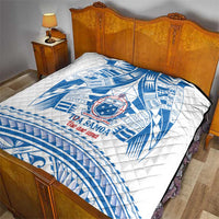 Toa Samoa Rugby Custom Quilt Uso aso uma Samoan Pattern White - Polynesian Pride