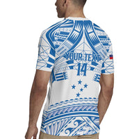 Toa Samoa Rugby Custom Rugby Jersey Uso aso uma Samoan Pattern White - Polynesian Pride