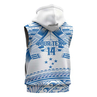 Toa Samoa Rugby Custom Sleeveless Zip Hoodie Uso aso uma Samoan Pattern White - Polynesian Pride