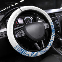 Toa Samoa Rugby Custom Steering Wheel Cover Uso aso uma Samoan Pattern White - Polynesian Pride