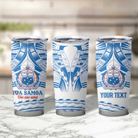 Toa Samoa Rugby Custom Tumbler Cup Uso aso uma Samoan Pattern White - Polynesian Pride