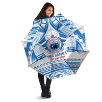 Toa Samoa Rugby Custom Umbrella Uso aso uma Samoan Pattern White - Polynesian Pride