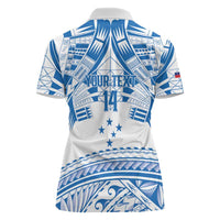 Toa Samoa Rugby Custom Women Polo Shirt Uso aso uma Samoan Pattern White - Polynesian Pride