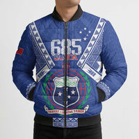 Personalised Samoa 685 Bomber Puffer Jacket Samoan Pride Coat Of Arms - Polynesian Pride