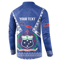 Personalised Samoa 685 Button Sweatshirt Samoan Pride Coat Of Arms - Polynesian Pride