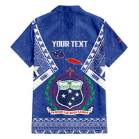 Personalised Samoa 685 Family Matching Off The Shoulder Long Sleeve Dress and Hawaiian Shirt Samoan Pride Coat Of Arms - Polynesian Pride