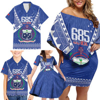Personalised Samoa 685 Family Matching Off Shoulder Short Dress and Hawaiian Shirt Samoan Pride Coat Of Arms - Polynesian Pride