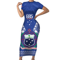 Personalised Samoa 685 Family Matching Short Sleeve Bodycon Dress and Hawaiian Shirt Samoan Pride Coat Of Arms - Polynesian Pride