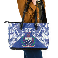 Samoa 685 Leather Tote Bag Samoan Pride Coat Of Arms - Polynesian Pride