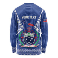 Personalised Samoa 685 Long Sleeve Shirt Samoan Pride Coat Of Arms - Polynesian Pride