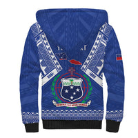 Personalised Samoa 685 Sherpa Hoodie Samoan Pride Coat Of Arms - Polynesian Pride