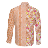 Orange Chiffon Aloha Hawaii Tiki Family Matching Mermaid Dress and Hawaiian Shirt Tropical Plumeria - Seamless Style
